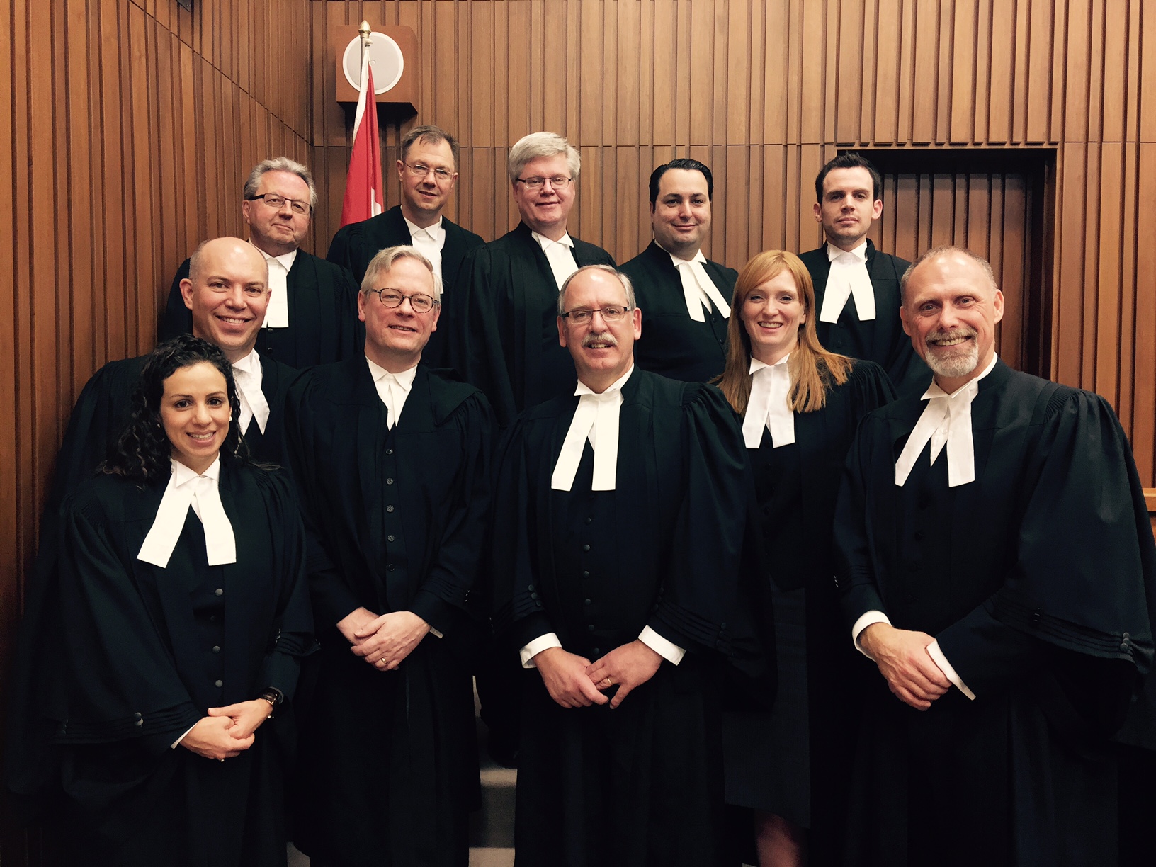 The team of lawyers defending constitutional freedoms in the Nova Scotia Supreme Court in Trinity Western University v. Nova Scotia Barristers' Society, including counsel for TWU, JCCF, and five interveners.